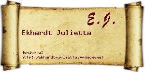 Ekhardt Julietta névjegykártya